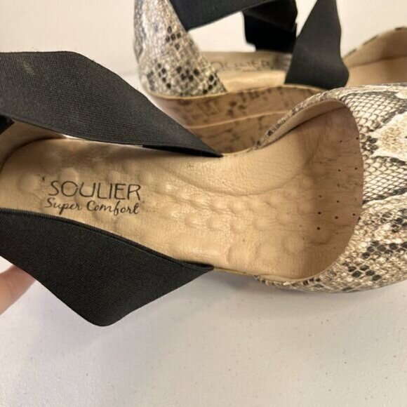 Soulier Snake Print Comfort Wedge Sandals - Picture 7 of 7